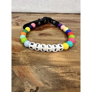 Beaded Adjustable Dog Collar Necklace Millie Size M (14"-17") Colorful